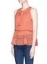 Front View - Click To Enlarge - ALICE & OLIVIA - 'Massie' tiered sleeveless crépon top