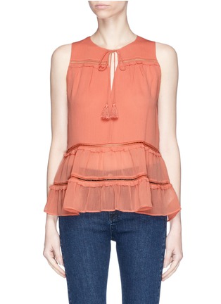 Main View - Click To Enlarge - ALICE & OLIVIA - 'Massie' tiered sleeveless crépon top