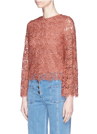 Front View - Click To Enlarge - ALICE & OLIVIA - 'Pasha' floral lace bell cuff top