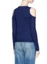 Back View - Click To Enlarge - ALICE & OLIVIA - 'Wade' slogan embroidered cold shoulder sweater