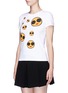 Front View - Click To Enlarge - ALICE & OLIVIA - 'Rylyn' strass Smiley Stace print T-shirt
