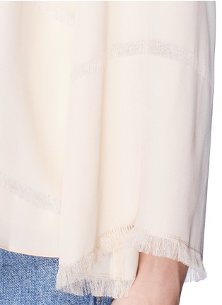 Detail View - Click To Enlarge - ELIZABETH AND JAMES - 'Jesper' frayed bell sleeve silk top
