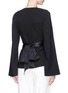 Back View - Click To Enlarge - ELIZABETH AND JAMES - 'Telier' belted silk wrap top