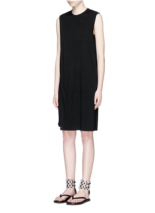 Front View - Click To Enlarge - T BY ALEXANDER WANG - Side split overlay jersey dress