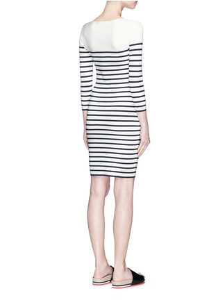 Back View - Click To Enlarge - T BY ALEXANDER WANG - Stripe rib knit long sleeve dress