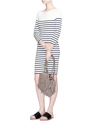 Figure View - Click To Enlarge - T BY ALEXANDER WANG - Stripe rib knit long sleeve dress