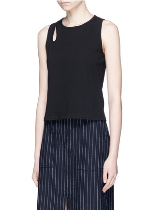 Front View - Click To Enlarge - T BY ALEXANDER WANG - Teardrop cutout tank top