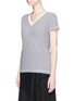 Front View - Click To Enlarge - T BY ALEXANDER WANG - Stripe V-neck T-shirt