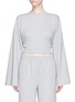 Main View - Click To Enlarge - T BY ALEXANDER WANG - Tie back cropped French terry sweatshirt