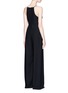Back View - Click To Enlarge - T BY ALEXANDER WANG - Knot front overlay crepe jumpsuit