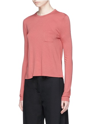Front View - Click To Enlarge - T BY ALEXANDER WANG - Patch pocket long sleeve T-shirt