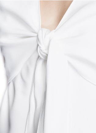 Detail View - Click To Enlarge - T BY ALEXANDER WANG - Knot front overlay crepe top
