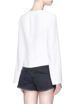 Back View - Click To Enlarge - T BY ALEXANDER WANG - Knot front overlay crepe top