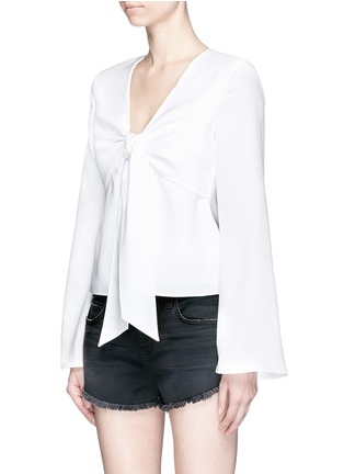 Front View - Click To Enlarge - T BY ALEXANDER WANG - Knot front overlay crepe top