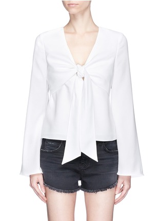Main View - Click To Enlarge - T BY ALEXANDER WANG - Knot front overlay crepe top