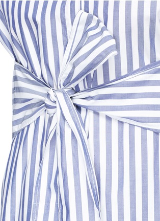 Detail View - Click To Enlarge - T BY ALEXANDER WANG - Tie front stripe shirt dress