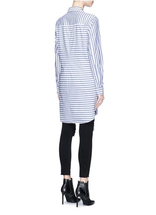 Back View - Click To Enlarge - T BY ALEXANDER WANG - Tie front stripe shirt dress