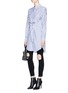Figure View - Click To Enlarge - T BY ALEXANDER WANG - Tie front stripe shirt dress