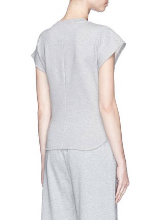 Back View - Click To Enlarge - T BY ALEXANDER WANG - Tie front cotton French terry top