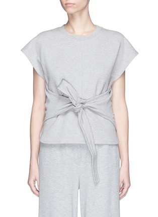 Main View - Click To Enlarge - T BY ALEXANDER WANG - Tie front cotton French terry top