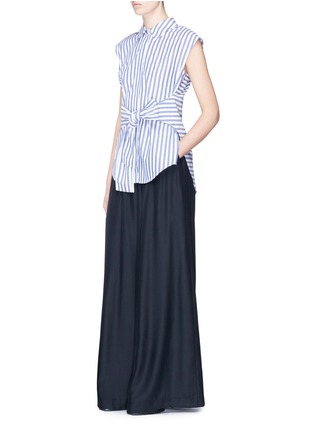 Figure View - Click To Enlarge - T BY ALEXANDER WANG - Tie front stripe sleeveless shirt