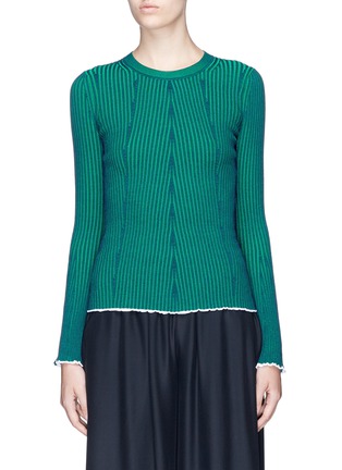 Main View - Click To Enlarge - T BY ALEXANDER WANG - Flared rib knit sweater