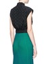 Back View - Click To Enlarge - T BY ALEXANDER WANG - Square print twist front silk crepe de Chine shirt