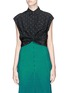 Main View - Click To Enlarge - T BY ALEXANDER WANG - Square print twist front silk crepe de Chine shirt