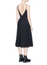 Back View - Click To Enlarge - T BY ALEXANDER WANG - Triangle cutout cotton poplin flared dress