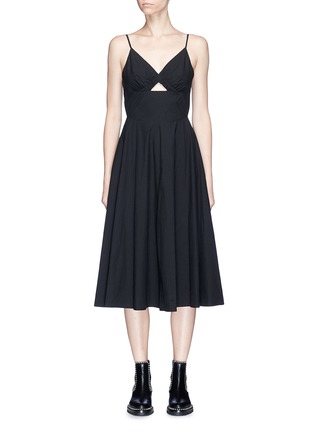 Main View - Click To Enlarge - T BY ALEXANDER WANG - Triangle cutout cotton poplin flared dress
