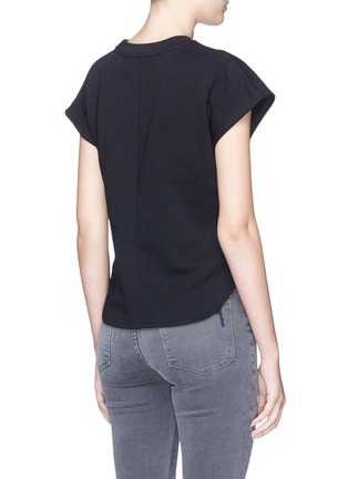 Back View - Click To Enlarge - T BY ALEXANDER WANG - Tie front cotton French terry top