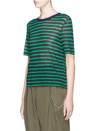 Front View - Click To Enlarge - T BY ALEXANDER WANG - Sheer stripe boxy T-shirt