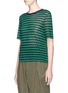 Front View - Click To Enlarge - T BY ALEXANDER WANG - Sheer stripe boxy T-shirt
