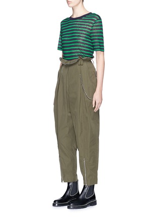 Figure View - Click To Enlarge - T BY ALEXANDER WANG - Sheer stripe boxy T-shirt