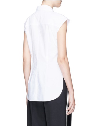 Back View - Click To Enlarge - T BY ALEXANDER WANG - Tie front side split wrap shirt
