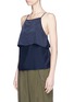 Front View - Click To Enlarge - T BY ALEXANDER WANG - Front overlay silk satin camisole