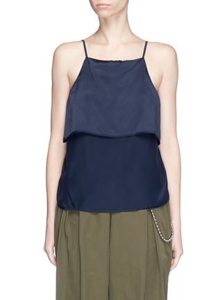 Main View - Click To Enlarge - T BY ALEXANDER WANG - Front overlay silk satin camisole
