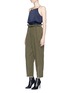 Figure View - Click To Enlarge - T BY ALEXANDER WANG - Front overlay silk satin camisole