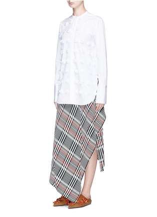 Figure View - Click To Enlarge - PORTS 1961 - Pleated appliqué poplin shirt