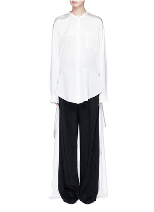 Main View - Click To Enlarge - PORTS 1961 - Extended back silk satin shirt