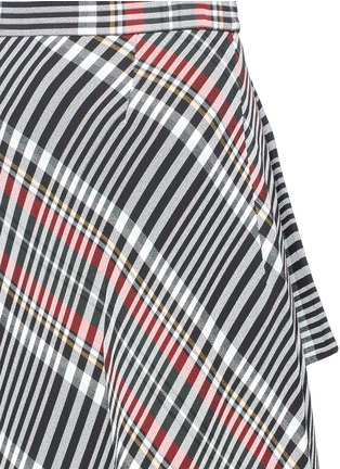 Detail View - Click To Enlarge - PORTS 1961 - Wrap effect asymmetric check plaid jersey skirt
