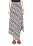 Main View - Click To Enlarge - PORTS 1961 - Wrap effect asymmetric check plaid jersey skirt