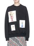 Main View - Click To Enlarge - PORTS 1961 - Convertible sleeve flower vase print patch sweatshirt