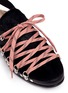 Detail View - Click To Enlarge - MONCLER - 'Amandine' lace cow hair sandals