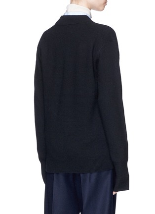 Back View - Click To Enlarge - ACNE STUDIOS - 'Neve Face' oversized wool cardigan
