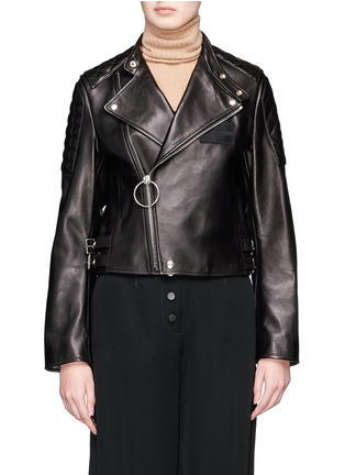 Main View - Click To Enlarge - ACNE STUDIOS - 'Locke' cow leather cropped biker jacket