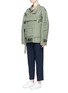 Detail View - Click To Enlarge - ACNE STUDIOS - 'Cees' detachable shearling collar oversized cotton canvas parka
