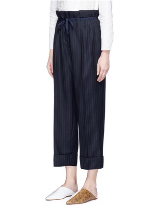 Front View - Click To Enlarge - ACNE STUDIOS - 'Tien' drawstring pinstripe suiting pants