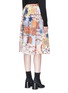 Back View - Click To Enlarge - ACNE STUDIOS - 'Sabina' retro floral print satin A-line skirt