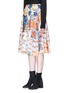 Front View - Click To Enlarge - ACNE STUDIOS - 'Sabina' retro floral print satin A-line skirt